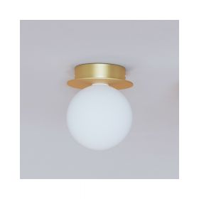 MIORI Kleine Deckenleuchte mit Kugelglas  10 cm Kleine Deckenleuchte, Haltung Lackierung Gold.