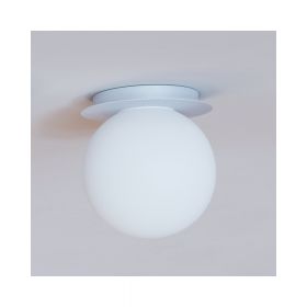 MIORI Deckenleuchte mit Kugelglas  20 cm Deckenleuchte, Haltung Lackierung Wei-Alu texturiert.