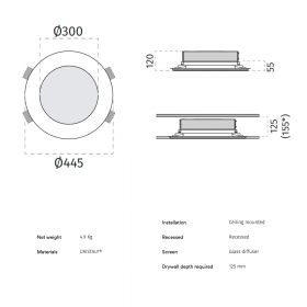 DROM recessed ceiling light like fanlight