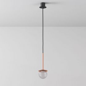 CLAR Kleine LED Pendelleuchte Kleine Leuchte mit kupferfarbenen Halterung.