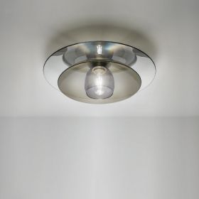 TRE VOLTE Hochwertige Glas-Deckenleuchte Besondere Deckenlampe mit Bronzefarbenen Glas.