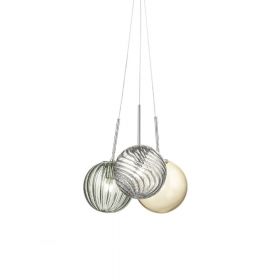 BALOU 3-light glass pendant luminaire