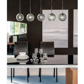 BALOU 5-flammige Glas-Pendelleuchte Esstischlampe mit fnf Pendeln.