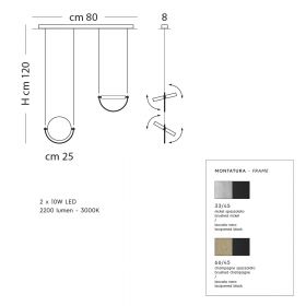 GIOTTO Moderne LED Hngeleuchte 2-flammige Hngelampe, 80 cm.