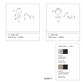 GIOTTO Modern LED wall light Wandleuchten A (klein) und B (gro).