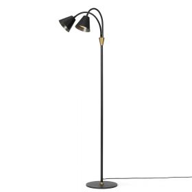 HATTY Bodenstehlampe 2-flammig Moderne Bodenstehlampe in Graphitschhwarz.
