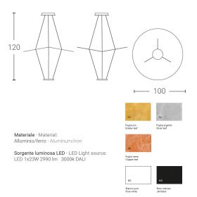 CYRCLE Groe Design-Hngeleuchte Abmessung und Lumen der groen Designleuchte.
