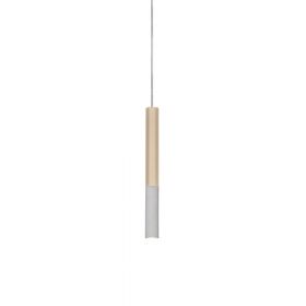 KNALLA POW Zylindrische Pendellampe aus Beton 73 cm lange Pendelampe, Metall Adobe Almond Buff.