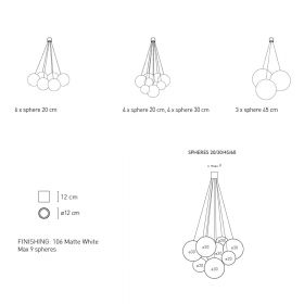 HIGH MOON Cluster ball pendant light set Varianten und Gren der Cluster-Leuchte.