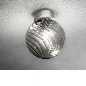 BALOU Small glass ceiling light Italienische Pendelleuchte mit Rauchglas.