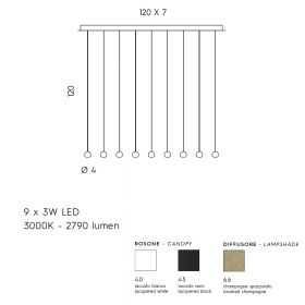 MAGNETIC Moderne LED Hngeleuchte 9-flammige Esstisch-Hnngeleuchten.