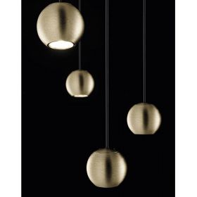 MAGNETIC Moderne LED Hngeleuchte Minimalistische Lichtquellen in goldiger Kugel.