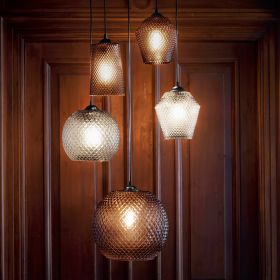 MINI KNAP BALL pendant light with pressed glass Die Leuchtenserie mit weiteren Varianten.