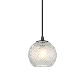 MINI KNAP BALL pendant light with pressed glass Kleine Pendellampe mit nostalgischem Glas.