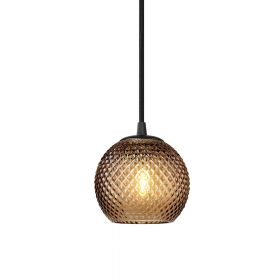 MINI KNAP BALL pendant light with pressed glass Warmes, gemtliches Licht bringt das Amber-Lampenglas.