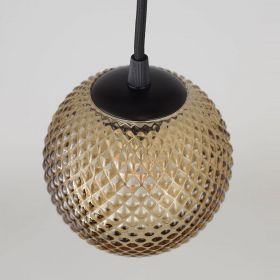 MINI KNAP BALL pendant light with pressed glass Aufhngung in matt Schwarz, Textilkabel.