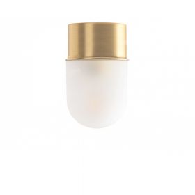 BILL Deckenleuchte aus Messing Messing-Deckenlampe, Glas satiniert.
