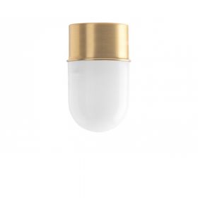 BILL Deckenleuchte aus Messing Messing-Deckenlampe, Glas wei.