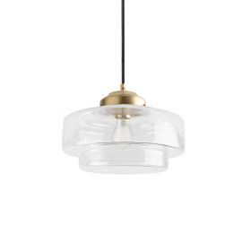 BAILY brass pendant light - glass shade