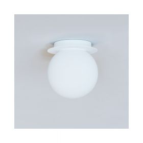 MIORI Kleine Deckenleuchte mit Kugelglas  16 cm Kugel-Deckenleuchte, Haltung Lackierung Wei.