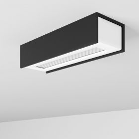 IMA Long LED ceiling light Kleine, recheckige Deckenleuchte, schwarze Auenverkleidung.