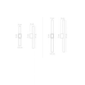 BOBBY rod wall lamp Abmessungen der Stab-Wandleuchten.