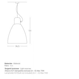 SODA Large industrial-style pendant light Italienische Pendelleuchte mit 36,5 cm Dm.