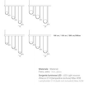 ORIZZONTE modular lighting system Lngen und Gren des Leuchten-Systems.