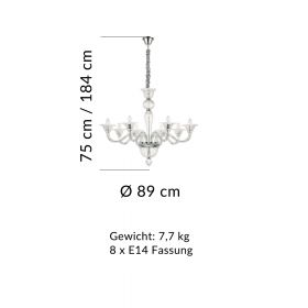 BEAU Italienischer Glas-Kronleuchter Glas-Kronleuchter von 89 cm Durchmesser.