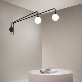 SAN BABILA wall lamp with two long arms