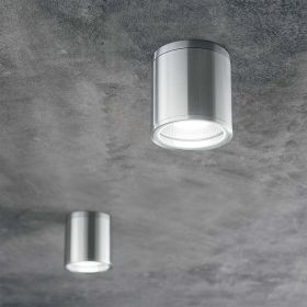 COLL Deckenspot fr Innen und Auen Zylindrischer Deckenspot in der Oberflche Aluminium.