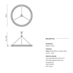 NELLI Groe, ringfrmige Design-Pendelleuchte Abmessungen der groen Ring-Pendelleuchte.