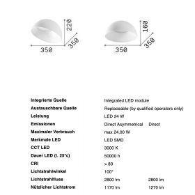 CAROLLA ceiling light with semicircular shade Abmessung der Deckenleuchte.