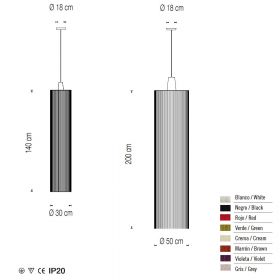 SWING Extra lange Hngeleuchte Ausfhrung als Decken-Hngeleuchte in 30 cm u. 50 cm.
