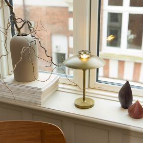 MUUV rechargeable table lamp Modern und nostalgisch: Akkuleuchte in Messing-Antik.