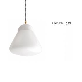 MASCHA pendant lamp with porcelain holder Pendellampe, Halterung wei, Glas Nr. 23