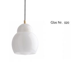 MASCHA pendant lamp with porcelain holder Pendellampe, Halterung wei, Glas Nr. 20