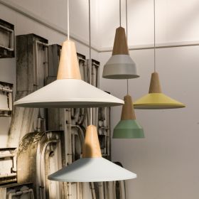 EIKON SHELL Large pendant light made of wood and metal