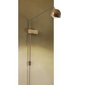 PRAX Ausleger Wandleuchte in Schwarz od. Wei Beweglicher Wandarm von 50 cm (Abb. in Messing)