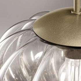 SOGAR Hochwertige Glas-Pendelleuchte Halterung Champagnerfarben gebrstet.