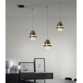 TRE GRAZIE 3-flam. moderne Hngeleuchte Bronze 3-flammige Esstisch-Leuchte aus Italien.