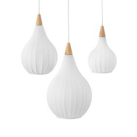 TROPFEN TEXTIL White drop-shaped pendant light