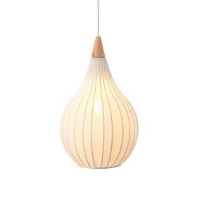 TROPFEN TEXTIL White drop-shaped pendant light Weie Tropfen-Leuchte mit 30 cm Durchmesser.