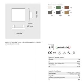 WING Flache quadratische Auenwandleuchte