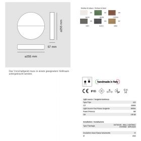 DEVICO Groe Auenwandleuchte rund Abmessung und Lumen der Wandleuchte.