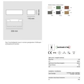 QUAREO Auenwandleuchte indirektes Licht Abmessung und Lumen der Wandleuchte.