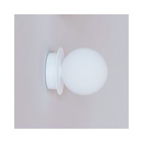 MIORI Kleine Wandleuchte mit Kugelglas  10 cm Kleine Deckenleuchte, Haltung Lackierung Wei.