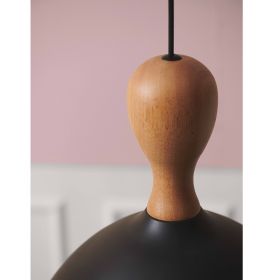 THEO Pendelleuchte Metall & Holz Halterung aus Eichen-Holz.