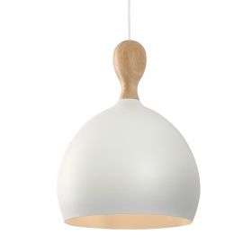 THEO Pendelleuchte Metall & Holz Die Pendellampe mit dem Durchmesser 30 cm.