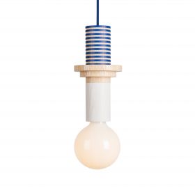 JUNIT Colored wooden pendant lamp in Memphis style